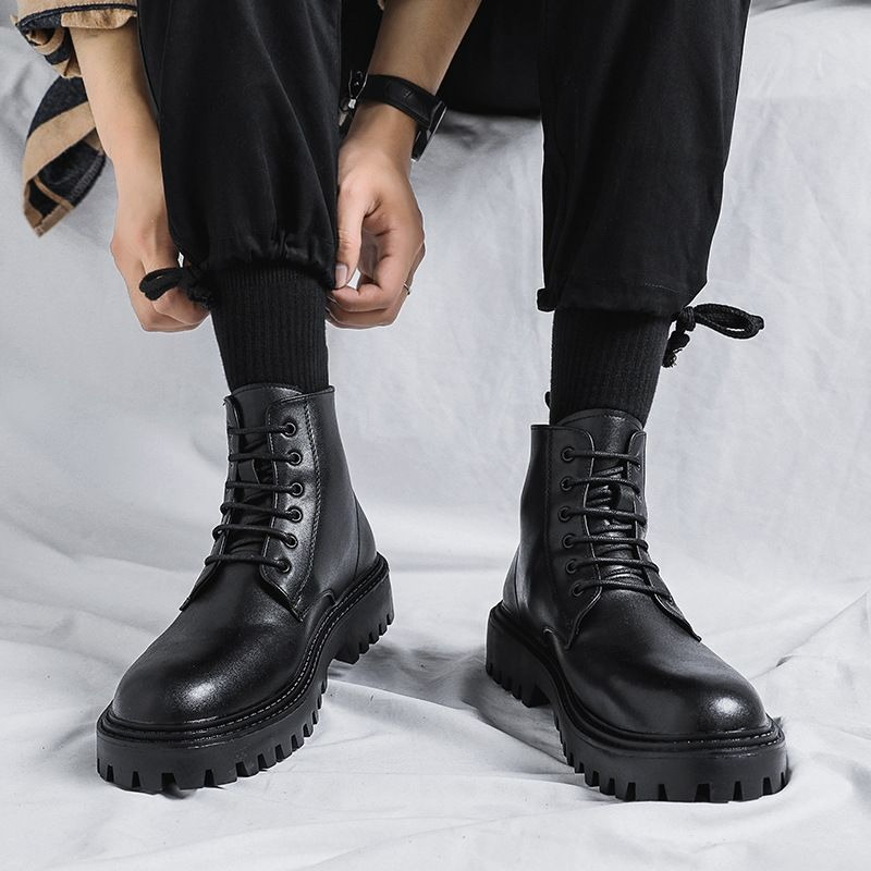 Men'S Shoes Increase Height - أحذية رجالية عالية الرقبة من الجلد،