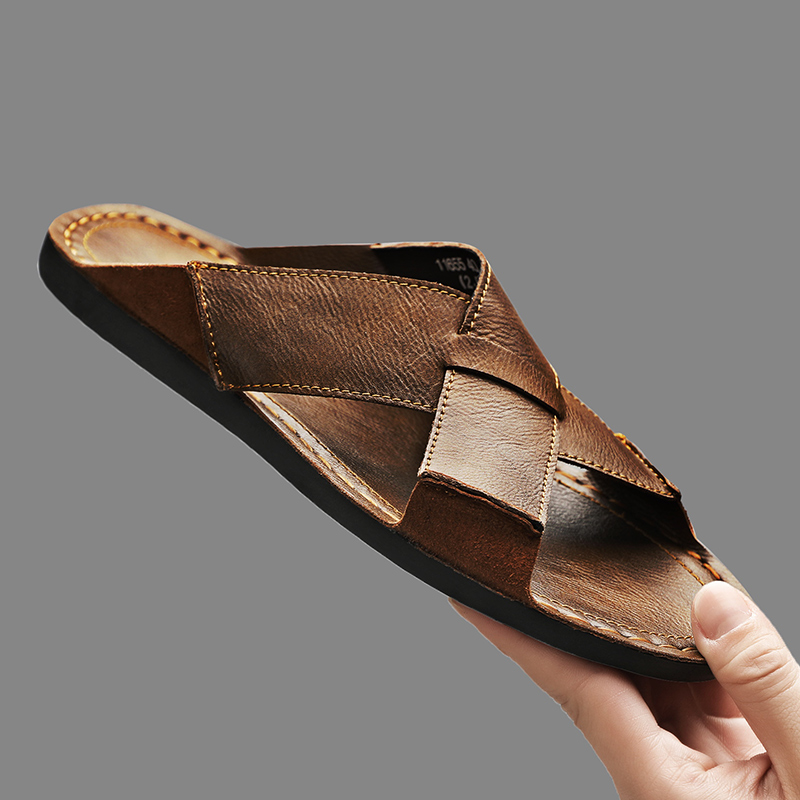 موضة جلد أصلي للرجال النعال ال - مراجعة Men'S Shoes Hey Dude وسعره
