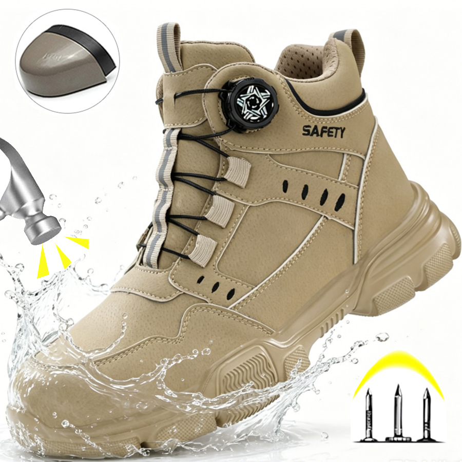 أحذية عمل رجالية بمقدمة فولاذي - مراجعة Men'S Shoes Water Resistant وسعره